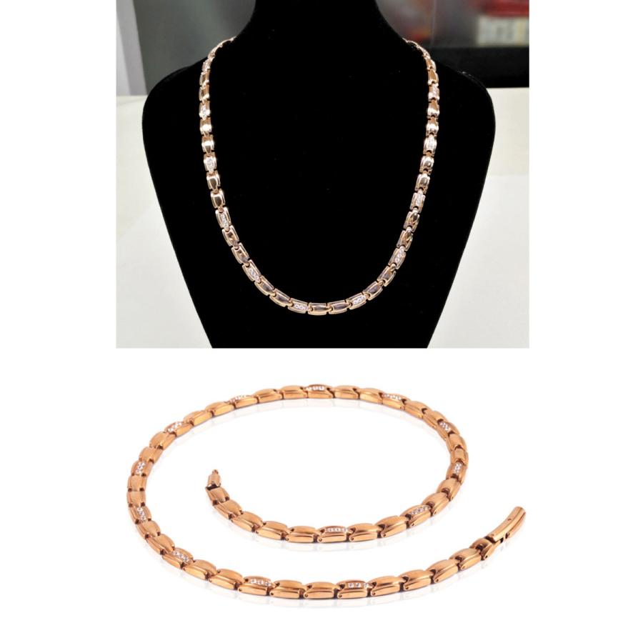 ゲルマニウム ジュエリー チタン ネックレス 健康  ローズゴールド レディース メンズ おしゃれ カジュアル プレゼント ギフト クリスマス |  | 01