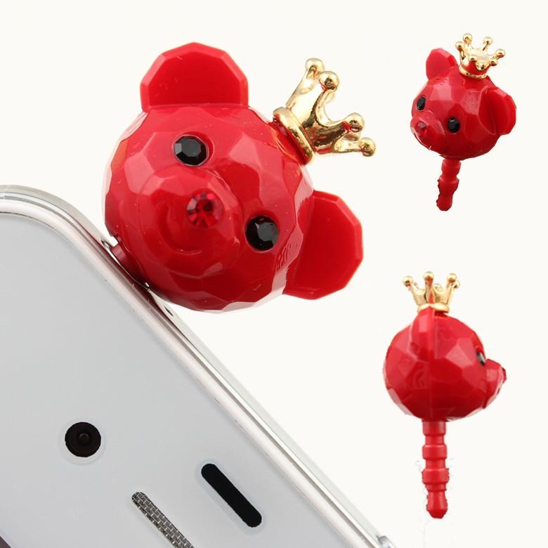 可愛いクマ のイヤフォンジャック の アクセサリーイヤホン