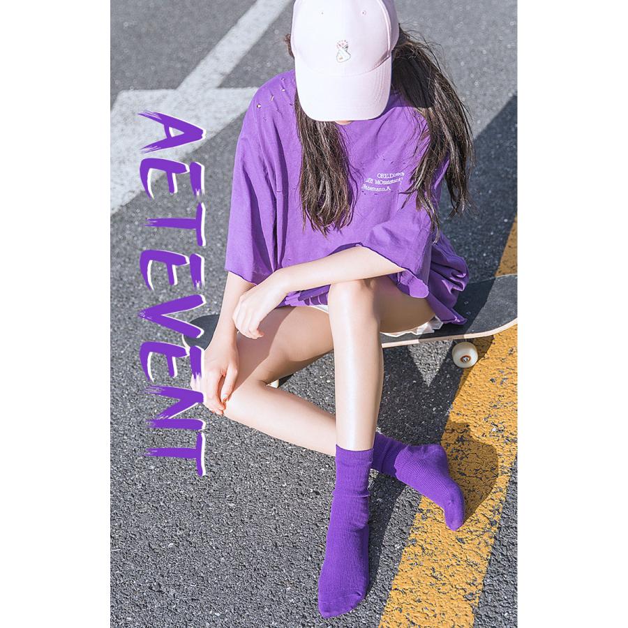 靴下 レディース 夏用 かわいい ソックス 靴下 女の子 クルーソックス 可愛い コットン 綿 春夏 秋冬 無地 ルーズソックス 黒 白 グレー |  | 01