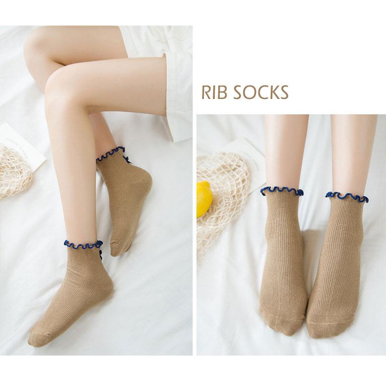 靴下 レディース リボン かわいい ソックス 靴下 女の子 クルーソックス 可愛い コットン 綿 春夏 秋冬 無地 ルーズソックス 黒 白 グレー |  | 03