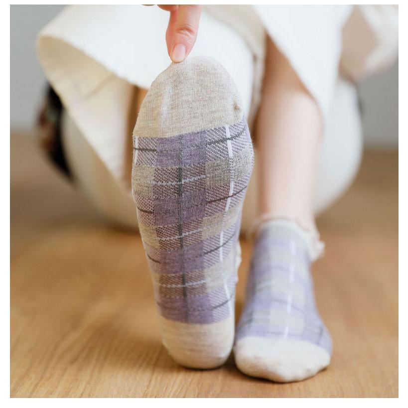 靴下 レディース チェック かわいい ソックス 靴下 女の子 アンクルソックス 可愛い コットン 綿 春夏 秋冬 無地 アンクル 黒 白 グレー |  | 03