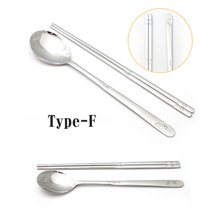 スプーンと箸セット ステンレス食器 韓国雑貨 スプーン 箸 セット食器 衛生的 便利 亀 鶴 竹 |  | 04