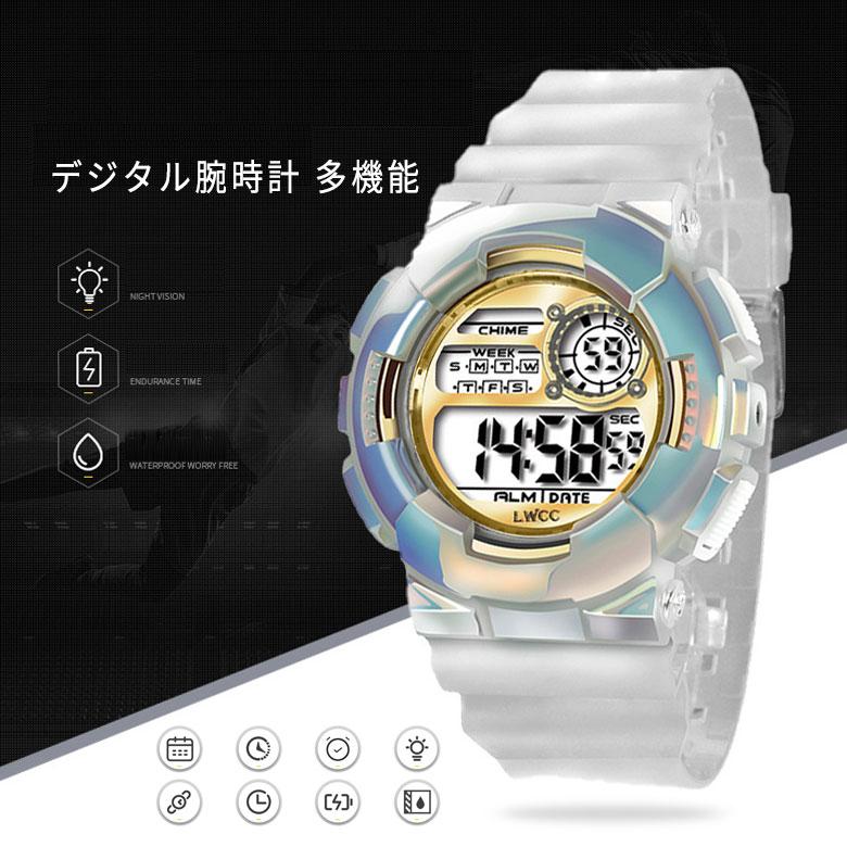 腕時計 ジュニア スポーツ メンズ レディース デジタル スポーツウォッチ 男の子 女の子 小学生 防水 キッズ 合格祝 記念品 LED 子供 中学生 レディース メンズ|pancoat|07