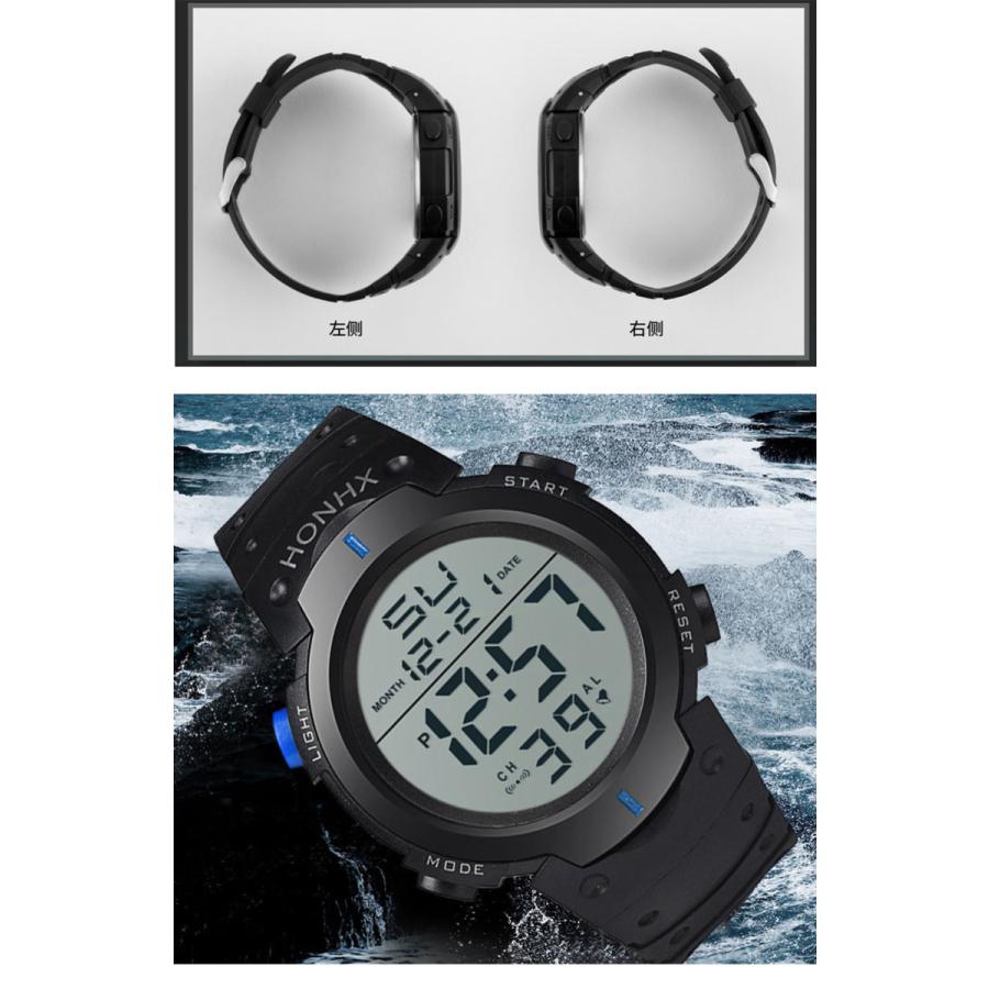 HONHX 腕時計 LED デジタル ファッション男性 スポーツウォッチ