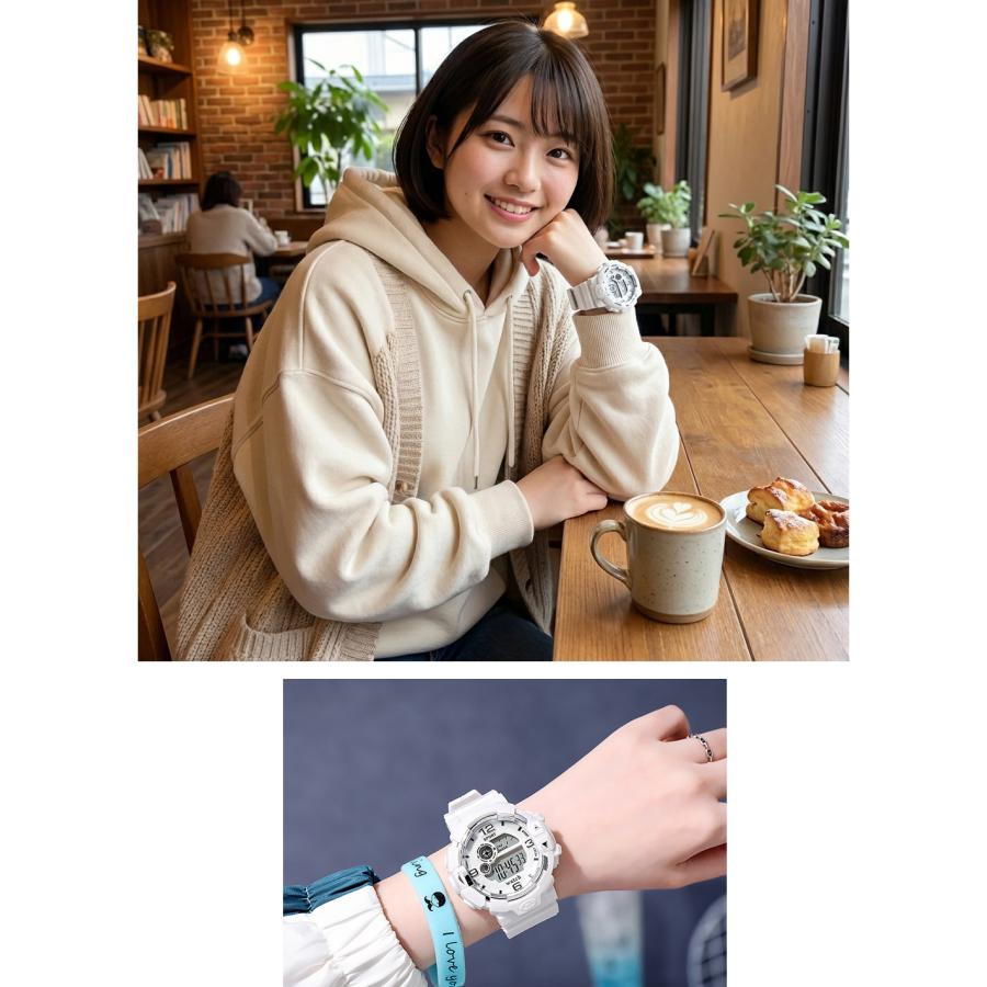 大画面 デジタル腕時計 レディース メンズ ビッグフェイス スポーツ