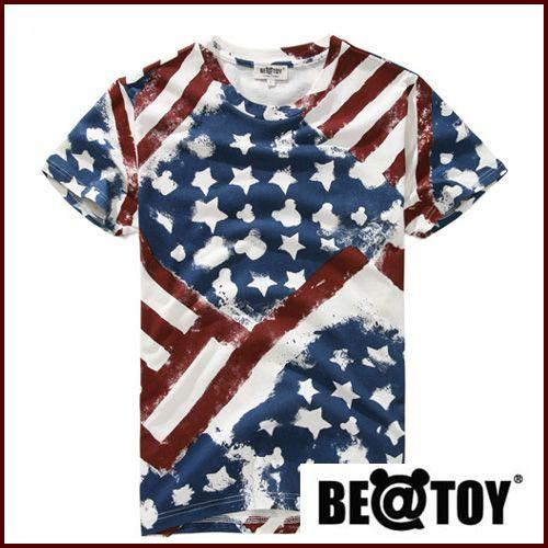 正規品 BEAST U.S. Flag B T_Red T-シャツ 半袖 夏 メンズ レディース オリジナル Tシャツ 半袖Tシャツ 韓国 1811182 43｜pancoat