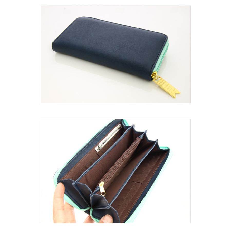 レディースファスナー開閉 フラッグ形の引き手がついた長財布 財布 女性用 さいふ サイフ ウォレット 小物 ファッション 札入れ 小銭入れあり カ |  | 02