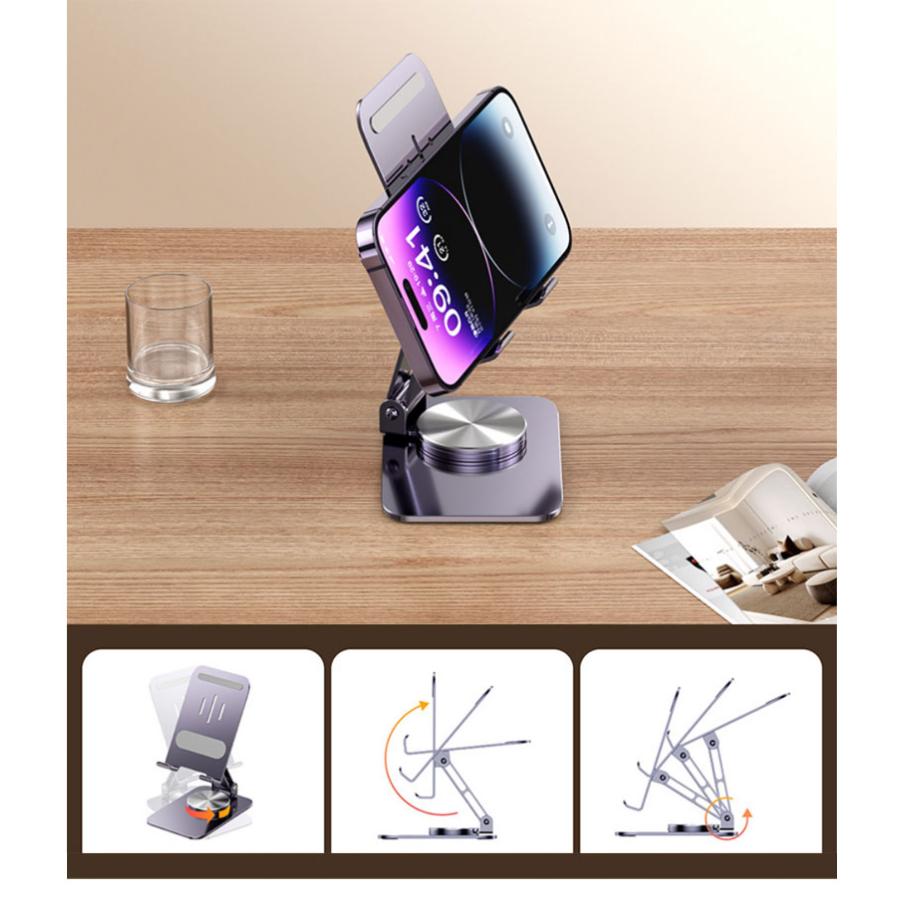 スマホスタンド タブレットスタンド スマホ スタンド 折りたたみ 360°回転 スマートフォンスタンド 携帯スタンド スマホホルダー iPhone iPad スタンド |  | 03