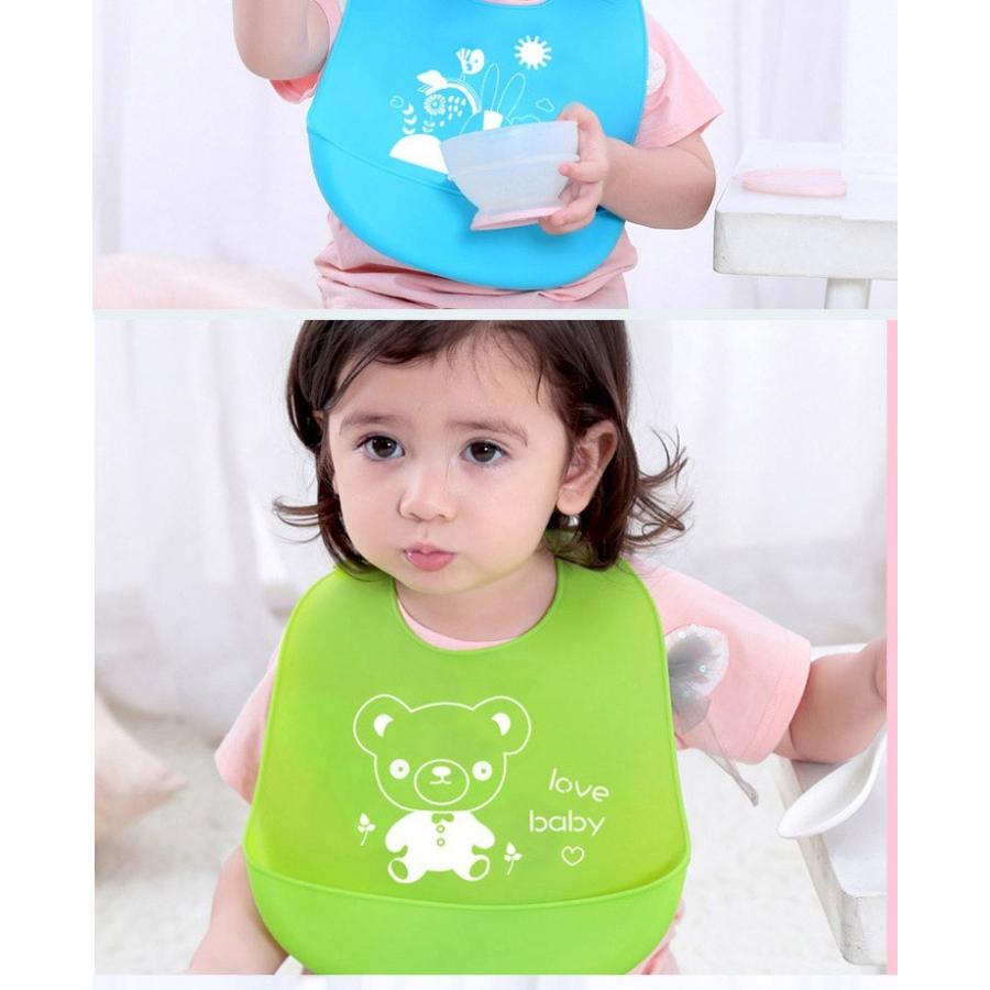 シリコン製 防水ソフトスタイ お食事エプロン カラー選択可 デザインはランダム発送です |  | 13