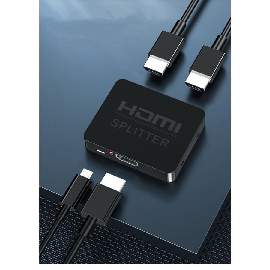 高品位HDMIケーブル二個 HDMI 分配器 1入力2出力 高画質 同時出力 4K対応 HDMIセレクター HDMI
