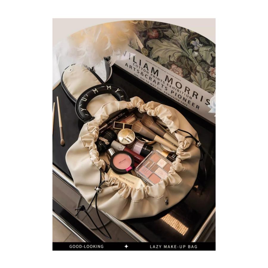 化粧ポーチ 巾着型 メイクポーチ コスメポーチ レディース 女性 大容量 収納袋 レザー調 小物入れ コスメ収納 メイク道具入れ トラベルポーチ おしゃれ 旅行 |  | 01