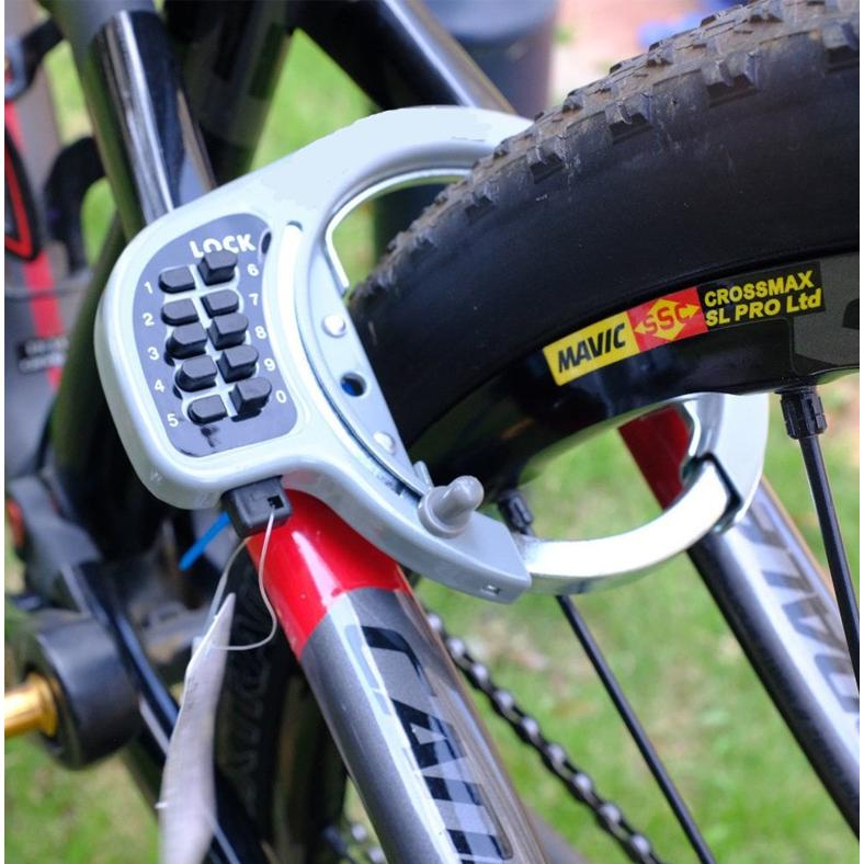 自転車 鍵 リング錠 プッシュボタン式 4桁 暗証番号 馬蹄錠 キーレス