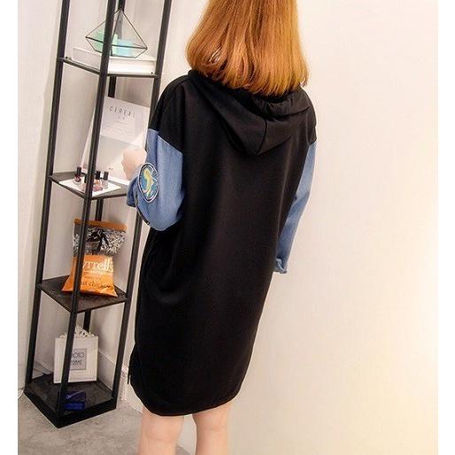 レディース パーカーワンピ ボーイッシュワンピース カジュアル デニムスリーブ 大きいサイズ ワンピース 旅行 女子会x0046 Panda Ko 通販 Yahoo ショッピング