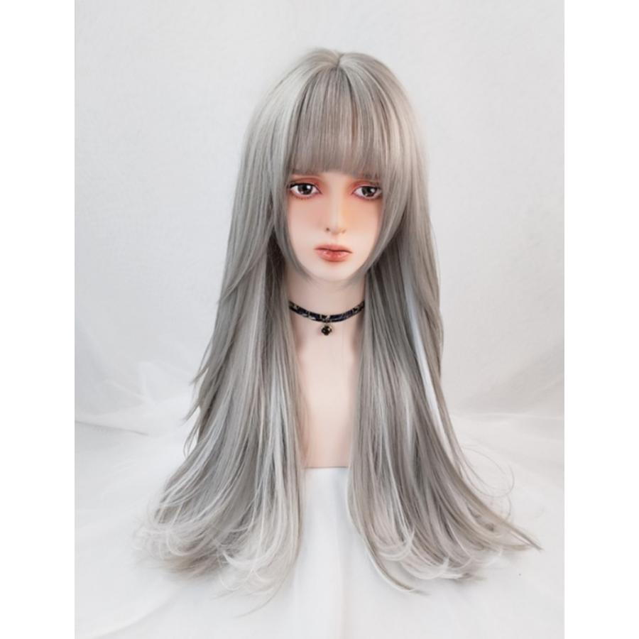 ウィッグ ロング カール レディース ホワイト グレー フルウィッグ かつら ウィッグネット付き グラデーション 自然 小顔効果 日常 耐熱 Xf0 Xf0 69 Panda Ko 通販 Yahoo ショッピング