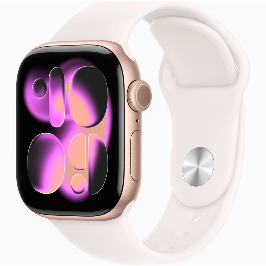 【土日、祝日発送】新品未開封品【Nランク】Apple Watch Series 11 GPSモデル 42mm MEU44J/A ライトブラッシュスポーツバンド M/L A3331 4549995622843の画像
