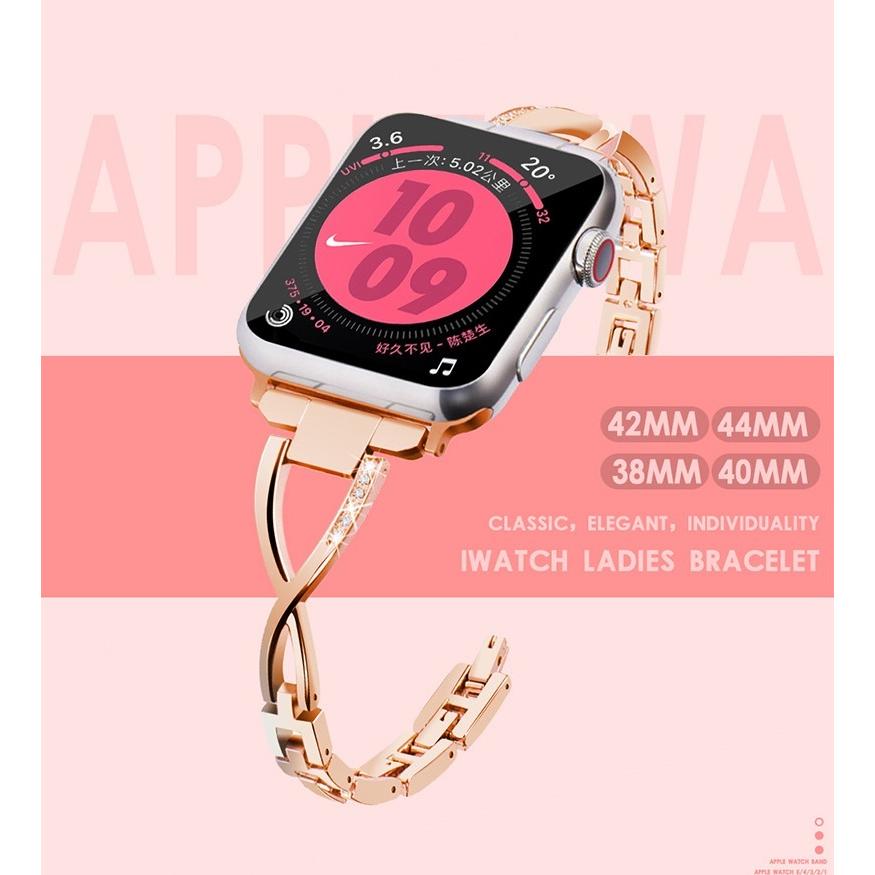 ステンレスバンド 画面保護 ケース Watch Apple ピンク キラキラ