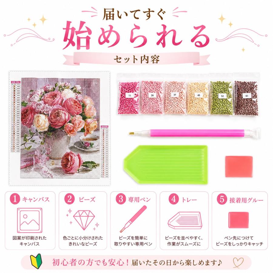 ダイヤモンドアート ビーズ 刺繍 キット ビーズアートキット 5D DIY
