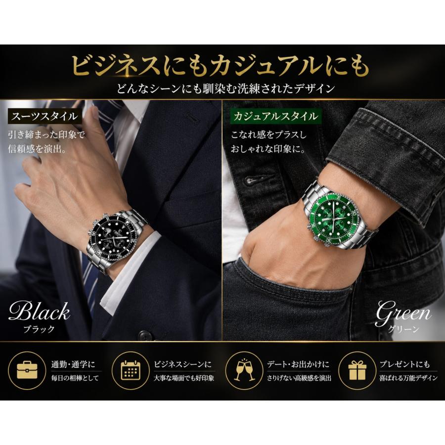 メンズ腕時計 クロノグラフ 腕時計 メンズ CHENXI クォーツ ステンレス