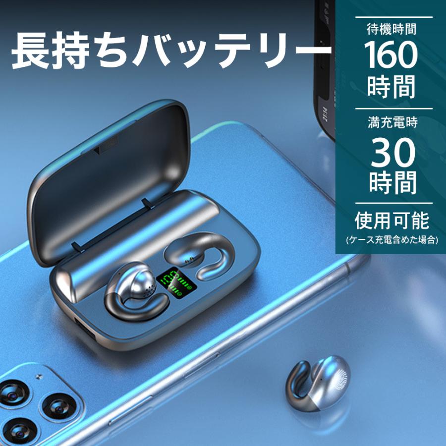 骨伝導 カフ ワイヤレス イヤホン Bluetooth スポーツイヤホン 大容量