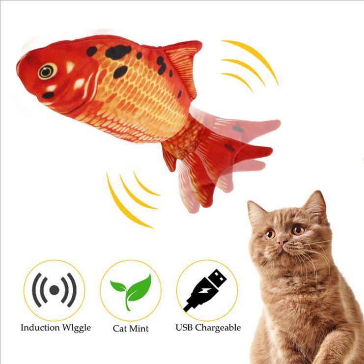 猫 おもちゃ 魚 ぬいぐるみ サーモン USB充電   さかな 子猫 ストレス