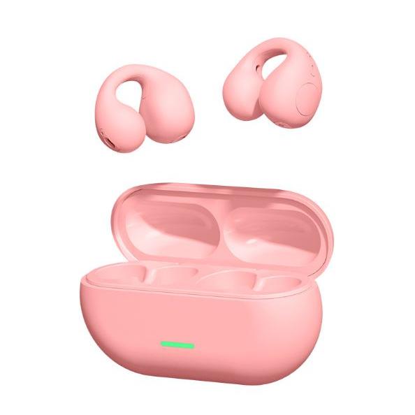 骨伝導イヤホン ピンク 収納ケース付き 骨伝導イヤホン ワイヤレスイヤホン 自動ペアリング Bluetooth 5.3