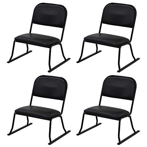 2021年のクリスマスの特別な衣装 エイ・アイ・エス (AIS) 座椅子 ブラック 53×52×58cm 楽座椅子 ロータイプ 4脚入 座椅子、高座椅子