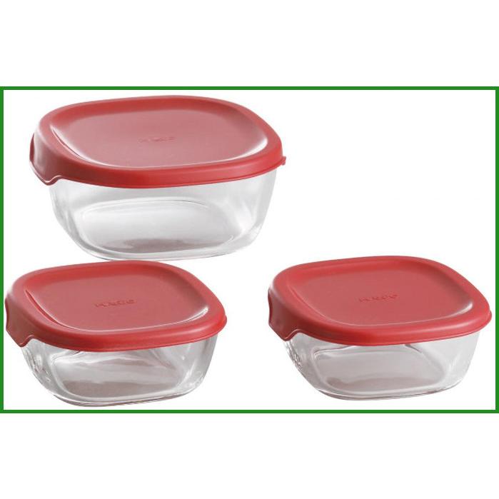 耐熱ガラス製保存容器3個セット Kst 12 R レッド 4171 024 B03 パンダファミリー 通販 Yahoo ショッピング