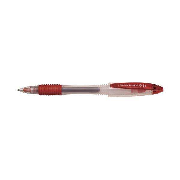 流行に  （まとめ）セーラー万年筆 ICリキッドボールペン0.38mm レッド（×100セット） |b04 万年筆
