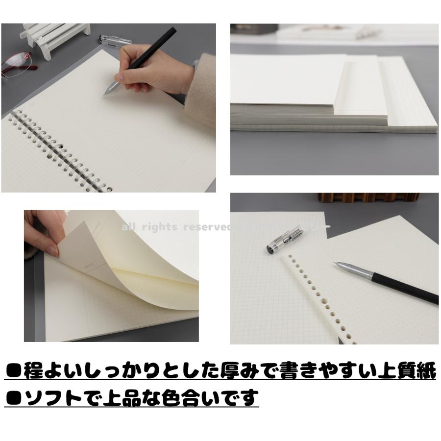 リフィル ルーズリーフ ミニ 6穴 A7 用紙 手帳用 90枚 無地 横罫 U罫