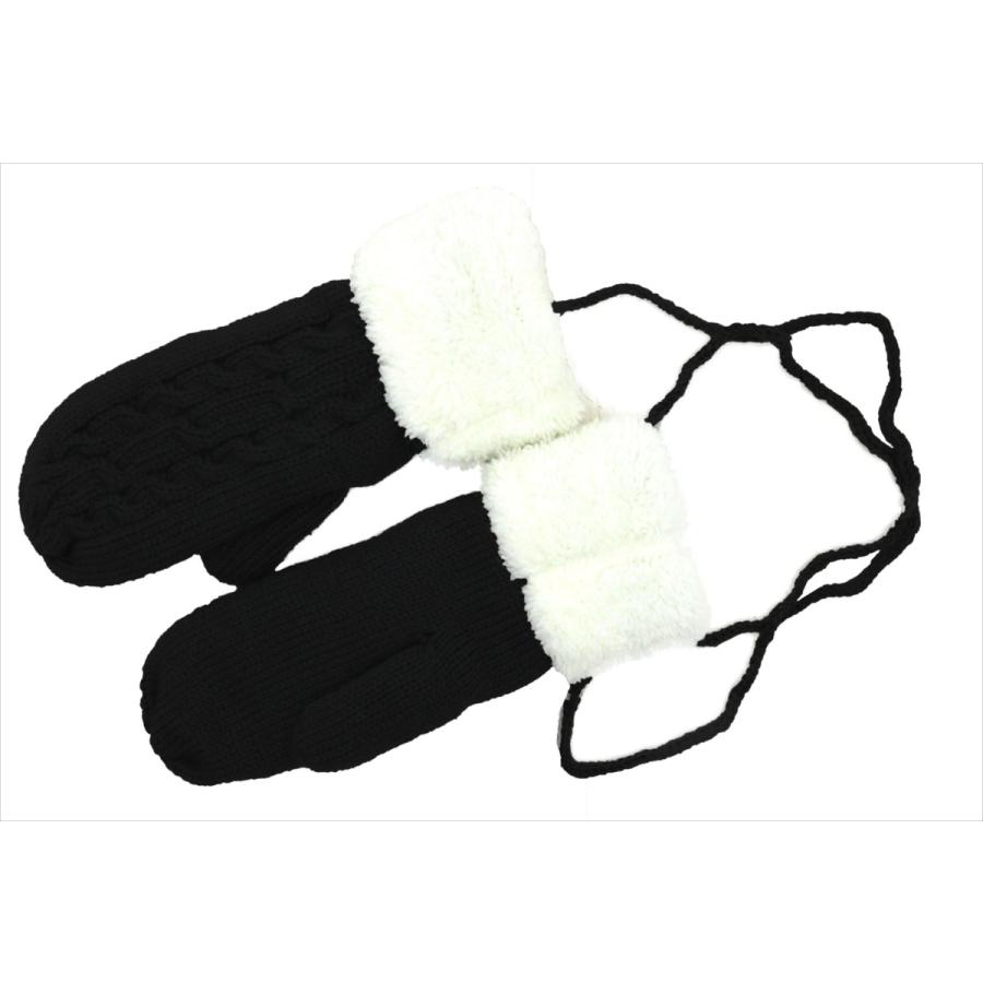 手袋 ミトン ぽかぽか 裏ボア 無地 トナカイ柄 全10種 通勤 通学