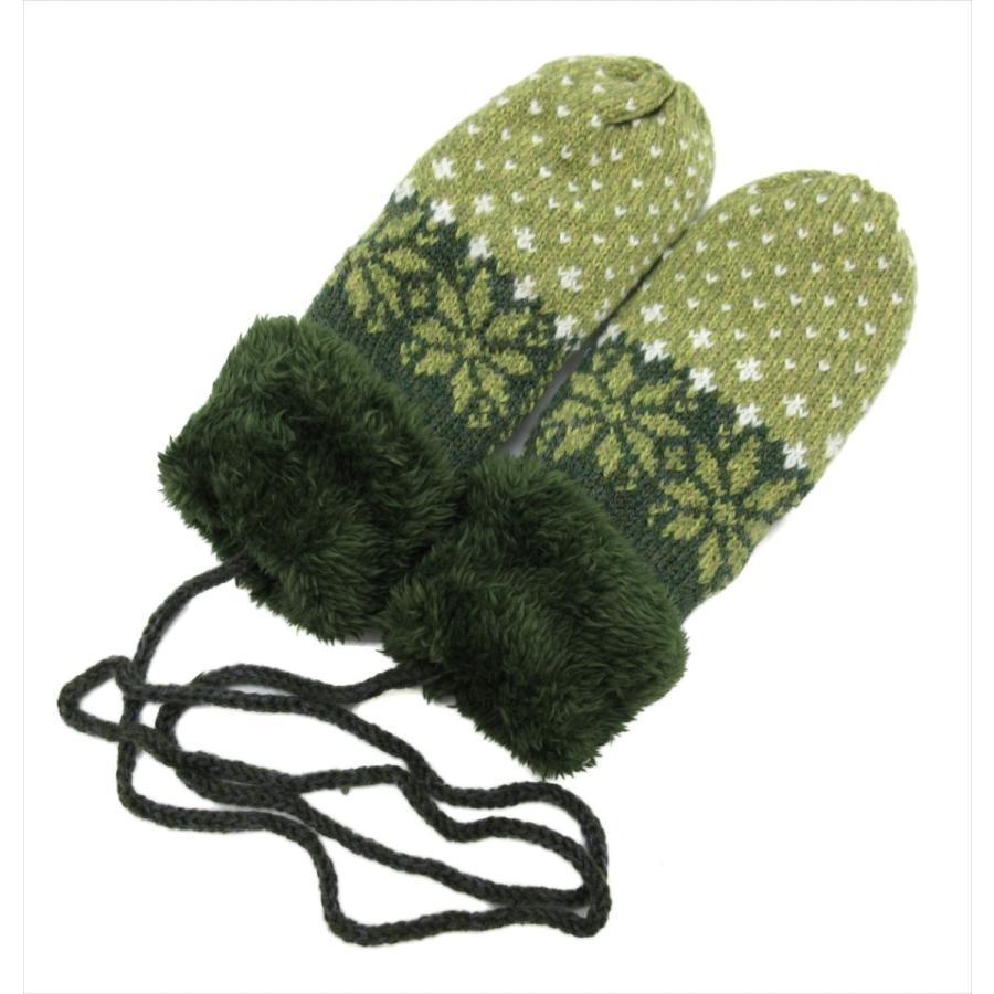 手編み　道行コート　作務衣コート　ぽかぽかあったか　ミトン付き 手袋 ミトン ぽかぽか 裏ボア 無地 トナカイ柄 全10種 通勤 通学