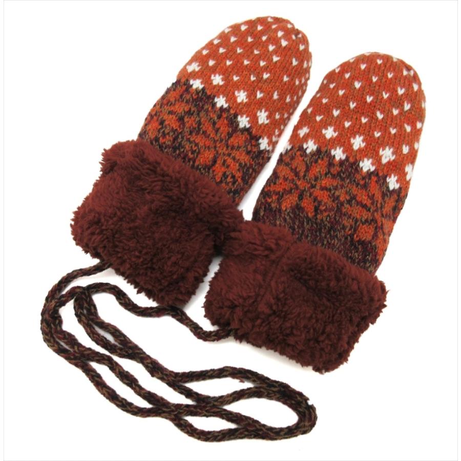手袋 ミトン ぽかぽか 裏ボア 無地 トナカイ柄 全10種 通勤 通学