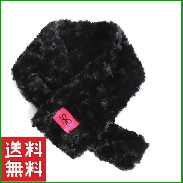 ファーマフラー ガールズ レディース ふわふわ ブラック 女の子