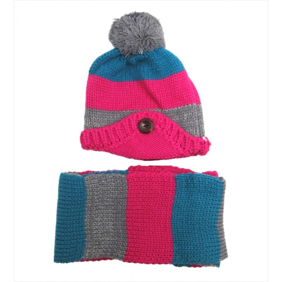 マフラー ニット帽 キッズ 暖かい 男の子 女の子 2点セット 全10