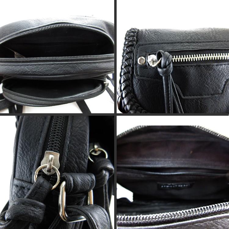 レザー ショルダーバッグ ブラック フェイクレザースクエアショルダーバッグ｜MEN｜251HAT55-237I｜AZUL