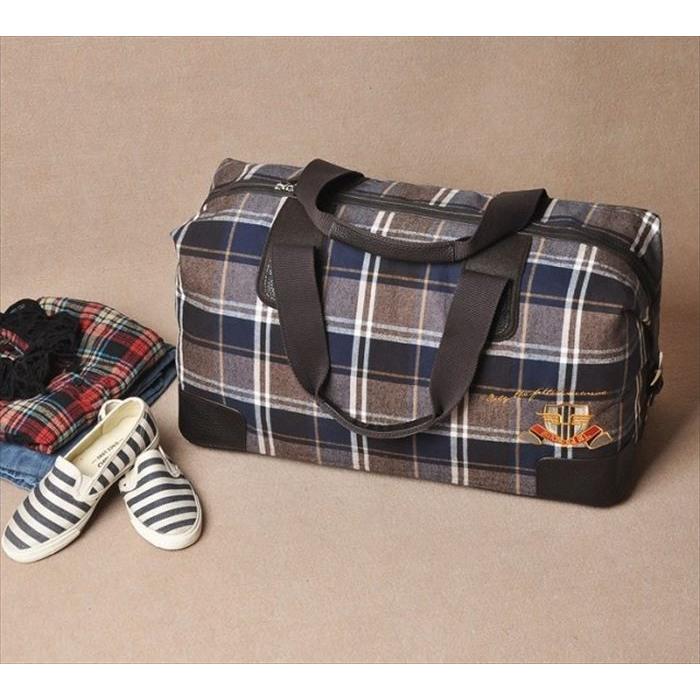 在庫処分 ボストンバッグ トラベル 帆布 ハンドッグ スコットランド風