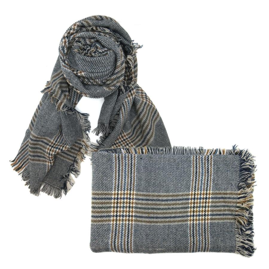 マフラー レディース メンズ チェック柄 千鳥格子 大判 厚手 全6種