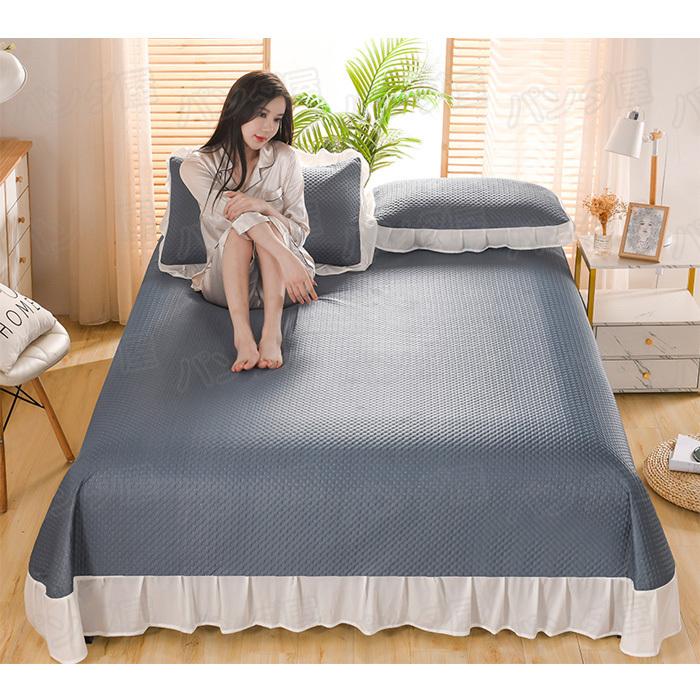 ベッドスプレッド ベッドカバー 3点セット ワッフル織 ラテックス入り