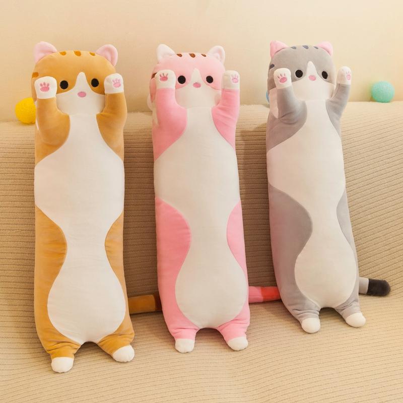 長猫 ぬいぐるみ ねこ抱き枕 ネコぬいぐるみ 可愛い ふわふわ 柔らかい