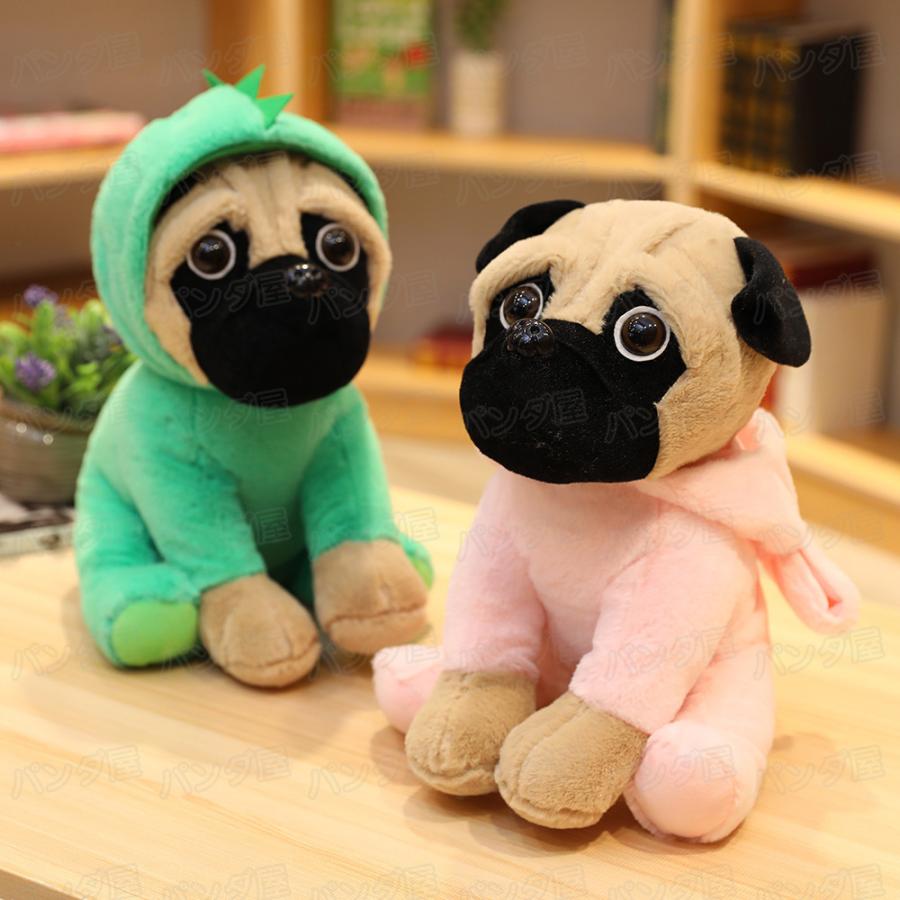 パグ 犬 ぬいぐるみ リアル 小型犬 癒し アニマル 動物 かわいい 服