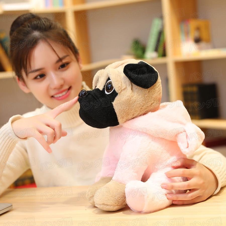 パグ 犬 ぬいぐるみ リアル 小型犬 癒し アニマル 動物 かわいい 服