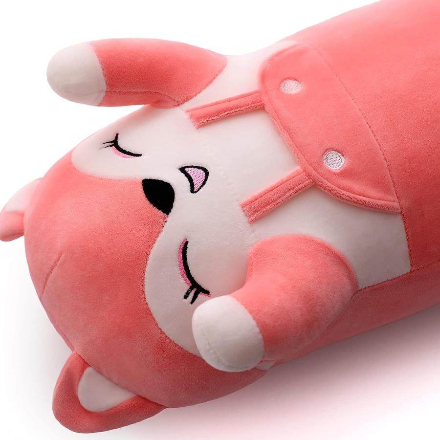 ロングキツネのぬいぐるみ枕 ロングソフトぬいぐるみ かわいいピンクの