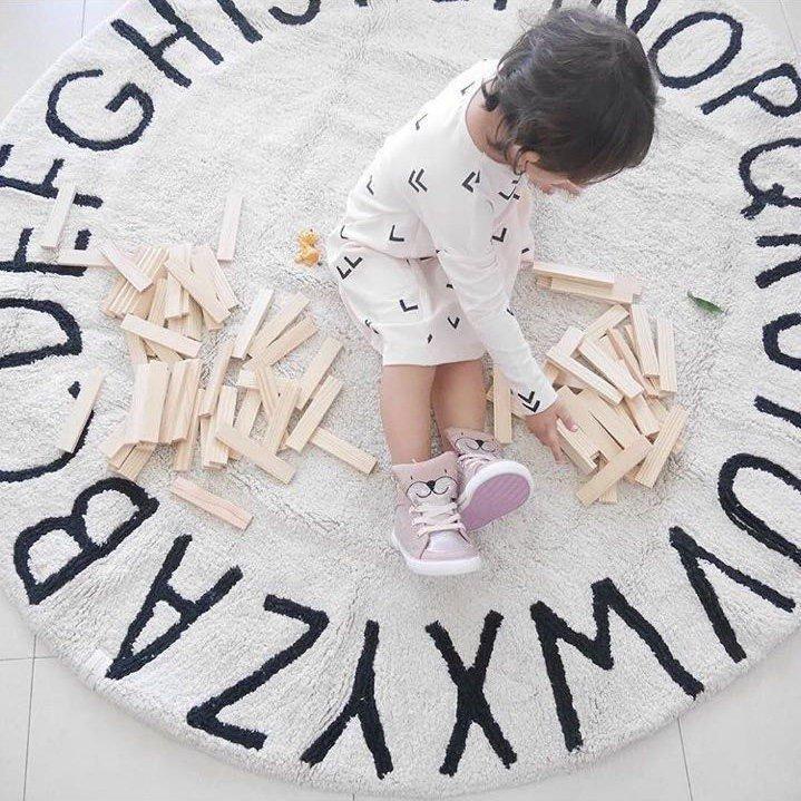 ラグ ラグマット おしゃれ 北欧 円形 丸 INS北欧風 ベビー キッズ ABC