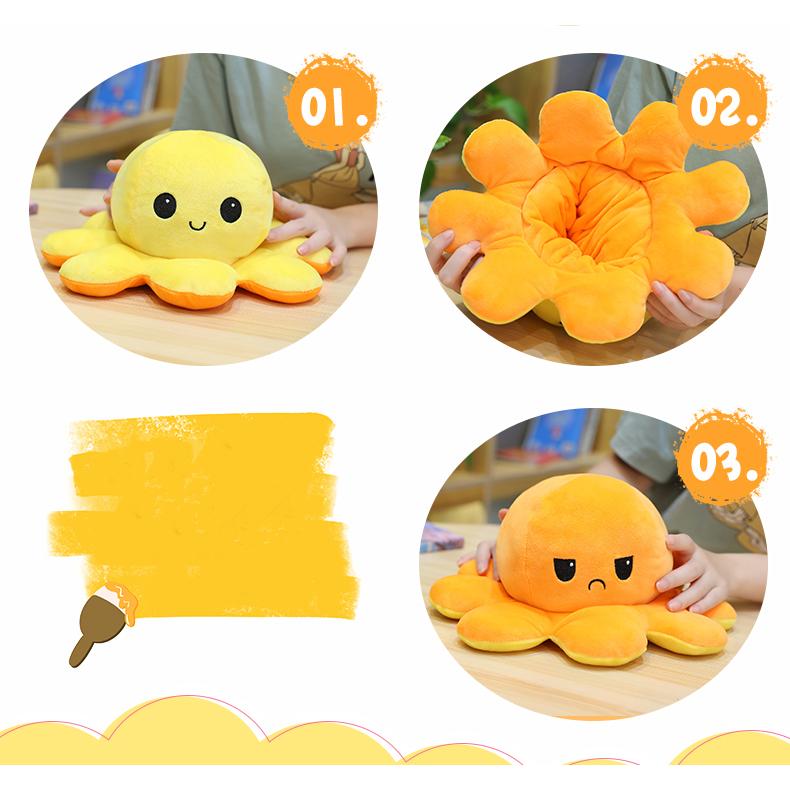 ぬいぐるみ タコ リバーシブルタコのぬいぐるみ 裏返したタコ人形 両面