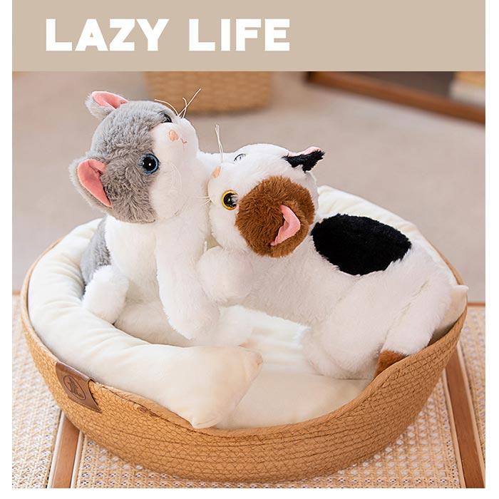 猫のぬいぐるみ ひざねこ リアルな猫の抱き枕 ねこ ネコ 子供 誕生日