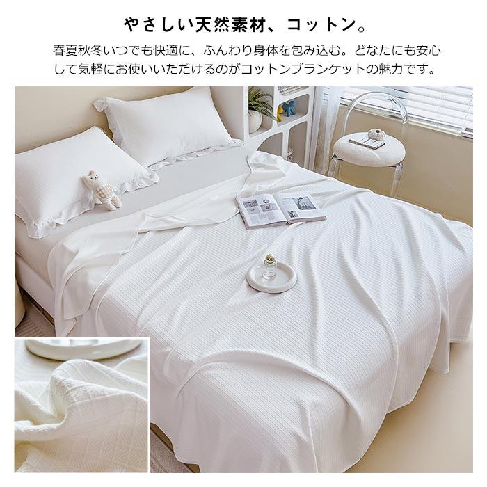 コットンブランケット 綿100％ シングル 綿毛布 ブランケット 夏掛け
