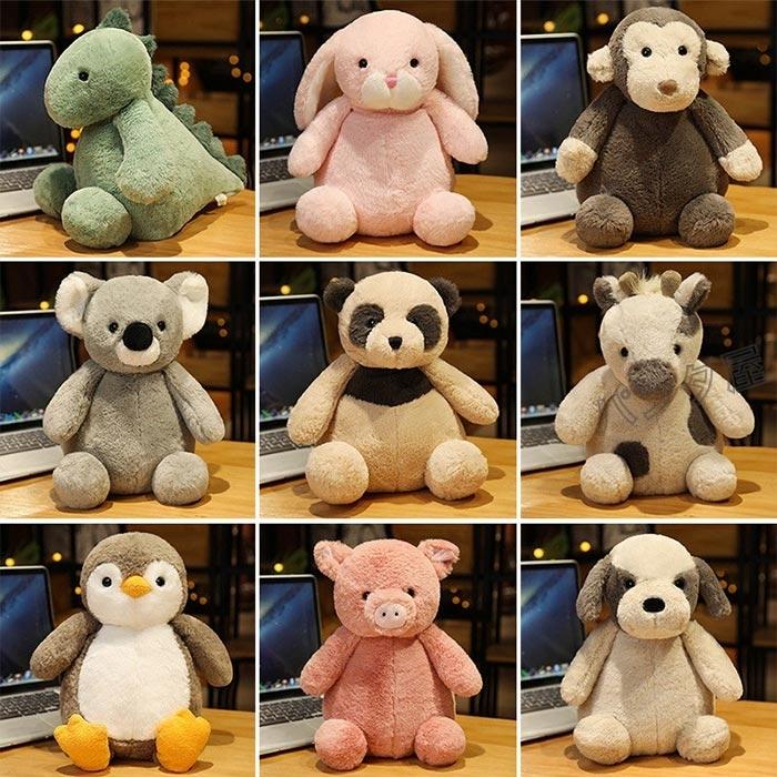 レトロ 動物 ぬいぐるみ セット まとめ売り ペンギン キリン ブタ うさぎ ぬいぐるみ 小動物 アニマル かわいい ふわふわ 動物園