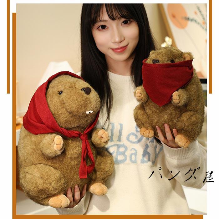 マーモットぬいぐるみ おもちゃ 小動物 かわいい人気 もこもこ キッズ