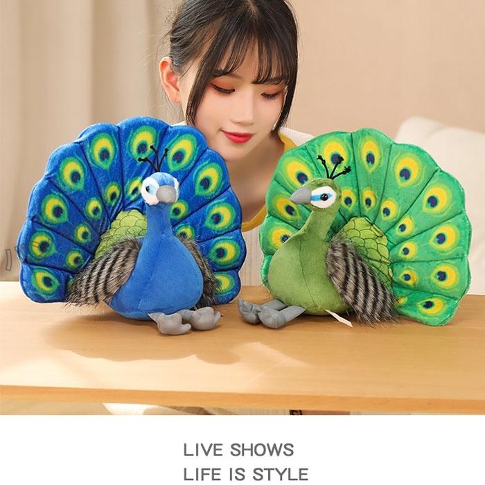 クジャク ぬいぐるみ リアル 孔雀 アニマル peacock 鳥 可愛い抱き枕
