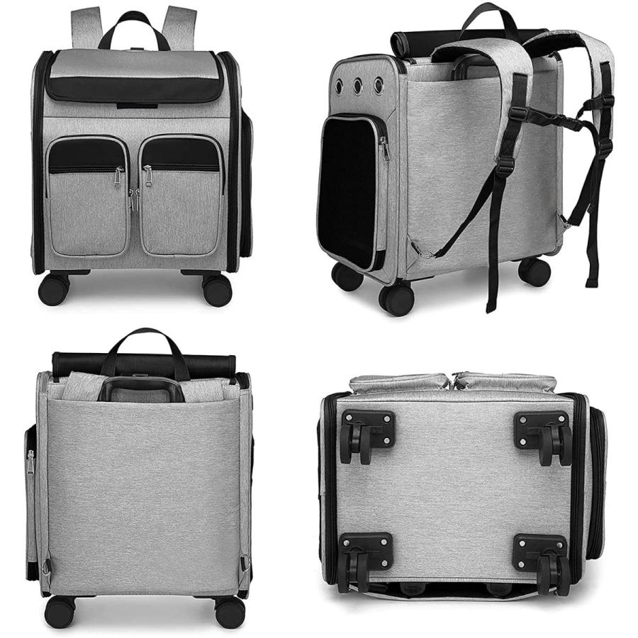 ペットキャリー キャスター付き 猫 猫用 キャリー カート 犬 小型犬 ペット リュックキャリーバッグ 折りたたみ 4way 通気性 散歩 旅行 通院 防災用 ペットキャリー キャスター付き 猫 猫用 キャリー カート 犬 小型犬